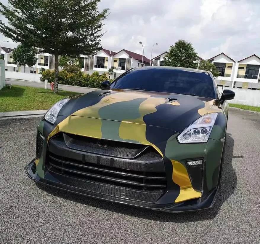 TS style  Hood And Wing Spoiler Bumper Cover Body Kit Carbon Fiber Front Bumper Rear Bumper Side Skris for Nissa GTR R35
