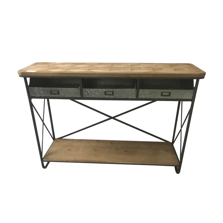 
Современная мебель для гостиной простая Ретро консоль из массива дерева длинный боковой столик с маленьким деревянным ящиком 