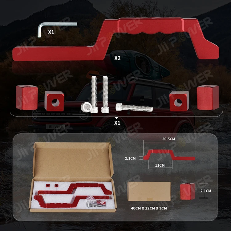 Aluminum Alloy Black Red Front Roll Bar Grab Handle grip handle for Ford Bronco 2021+