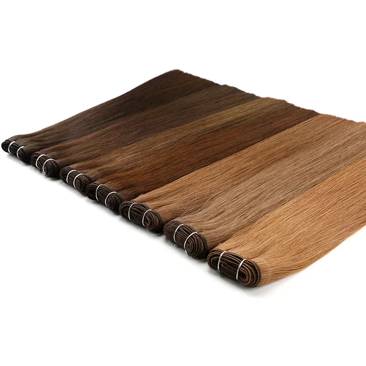 Luxury Brand Quality Russian Mongolian Extension Cuticle Intact Double Drawn Hair Weave, 100% Human Hair Weft