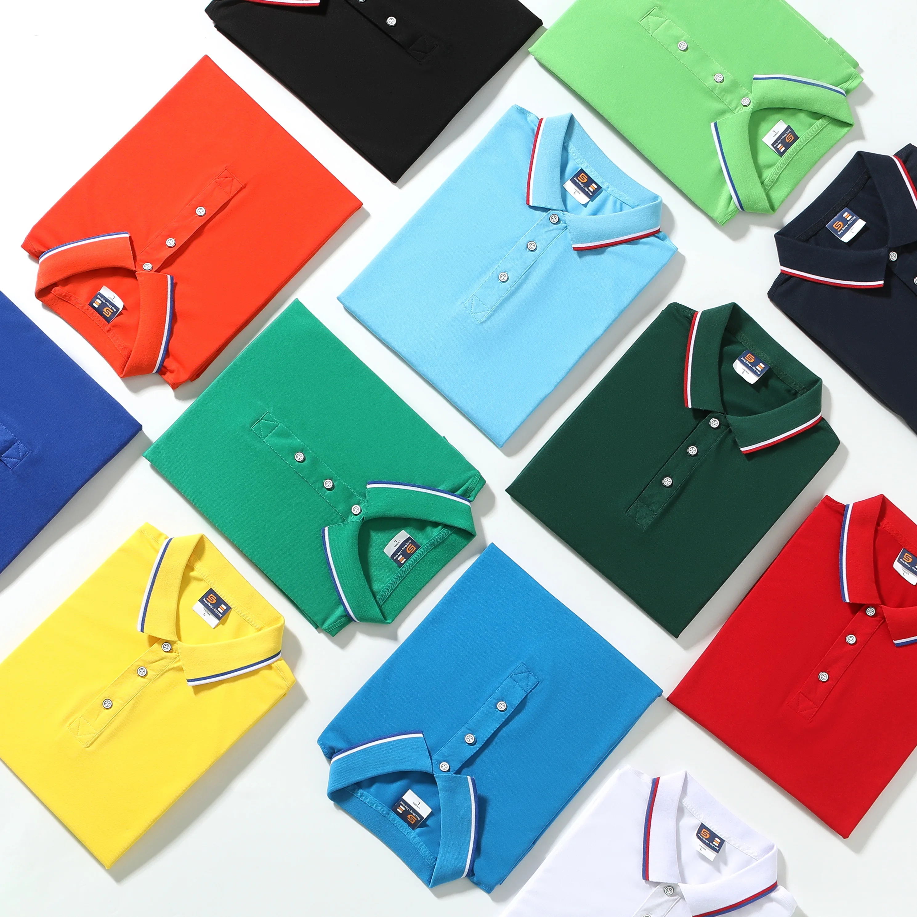 OEM Cotton Plain Golf Shirt Printyoung Boyrt Sleevehome Decorations Polo Shirt Short Sleeve Men Knitted Fabric Casual 20 Pcs JFJ