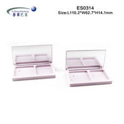 Unique brand decorated mirror 2 pans pink makeup powder case empty blush powder compact