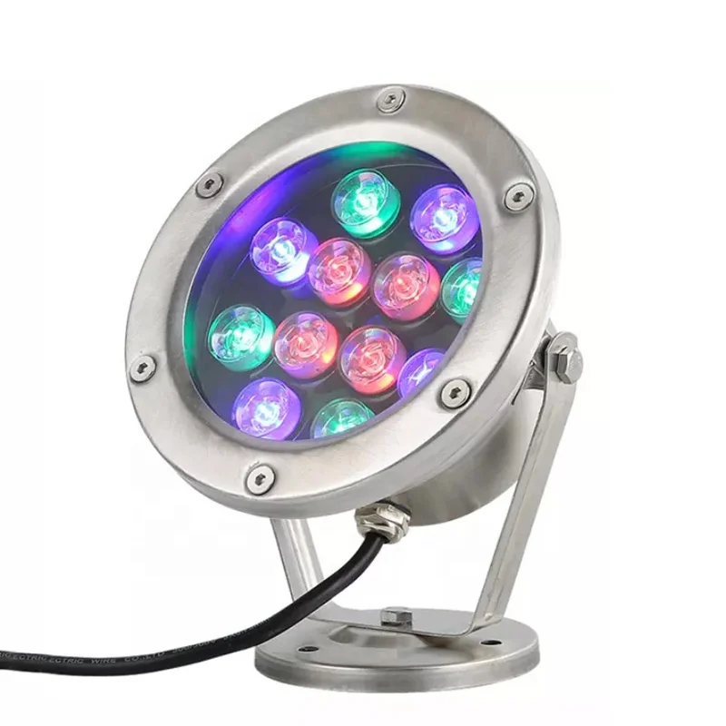 Подводный светодиодный светильник из нержавеющей стали SS304 IP68 RGB DMX512 24 В постоянного тока фонари для фонтанов