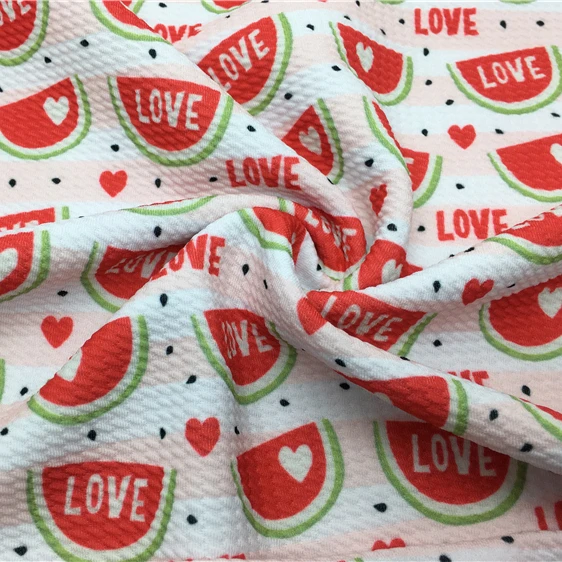 Стрейчевая ткань с принтом арбуза, 4 варианта, для бантов