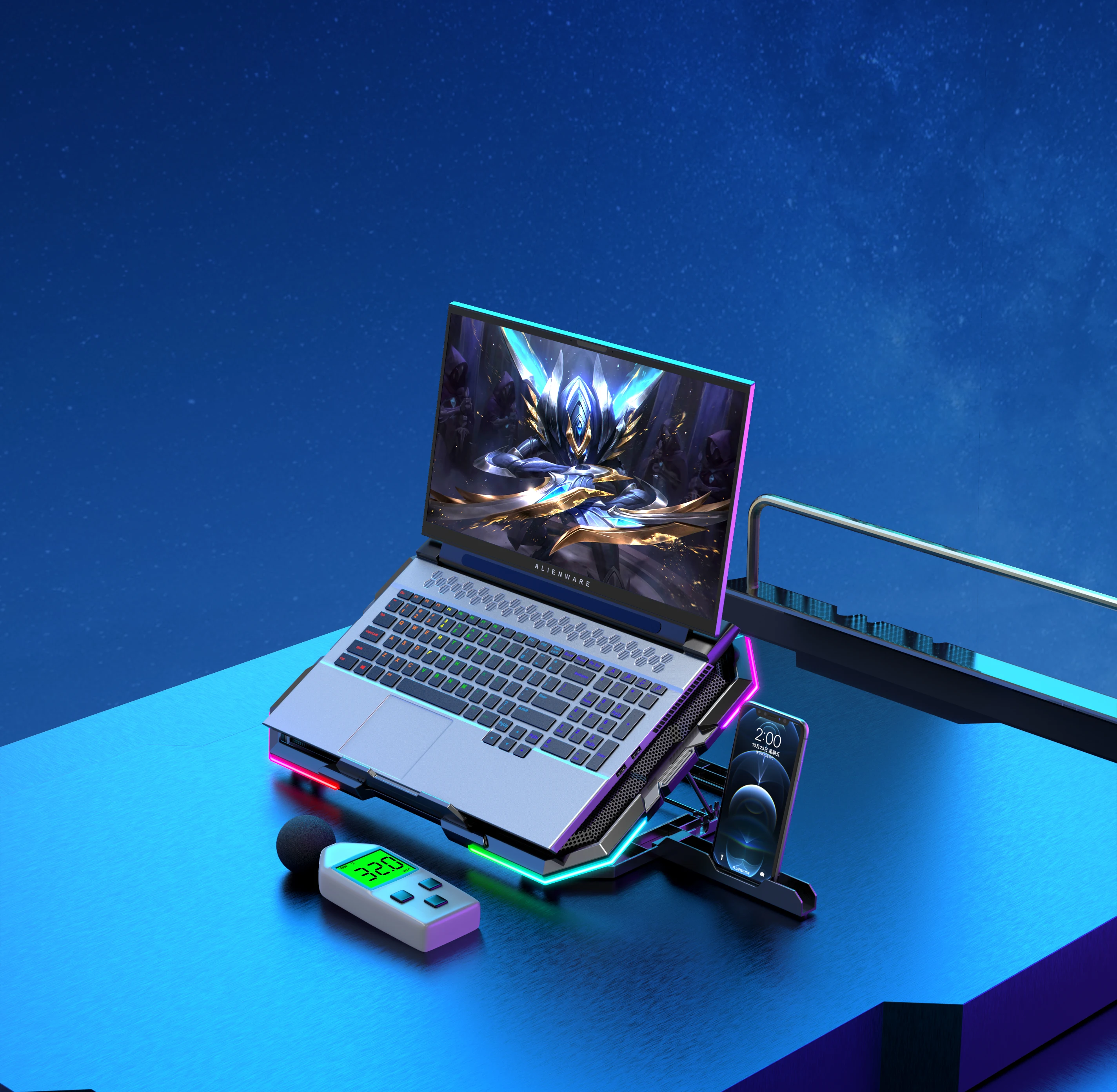 ICE COOREL best seller gaming RGB 17inch laptop cooling pad for laptop  tablet pc