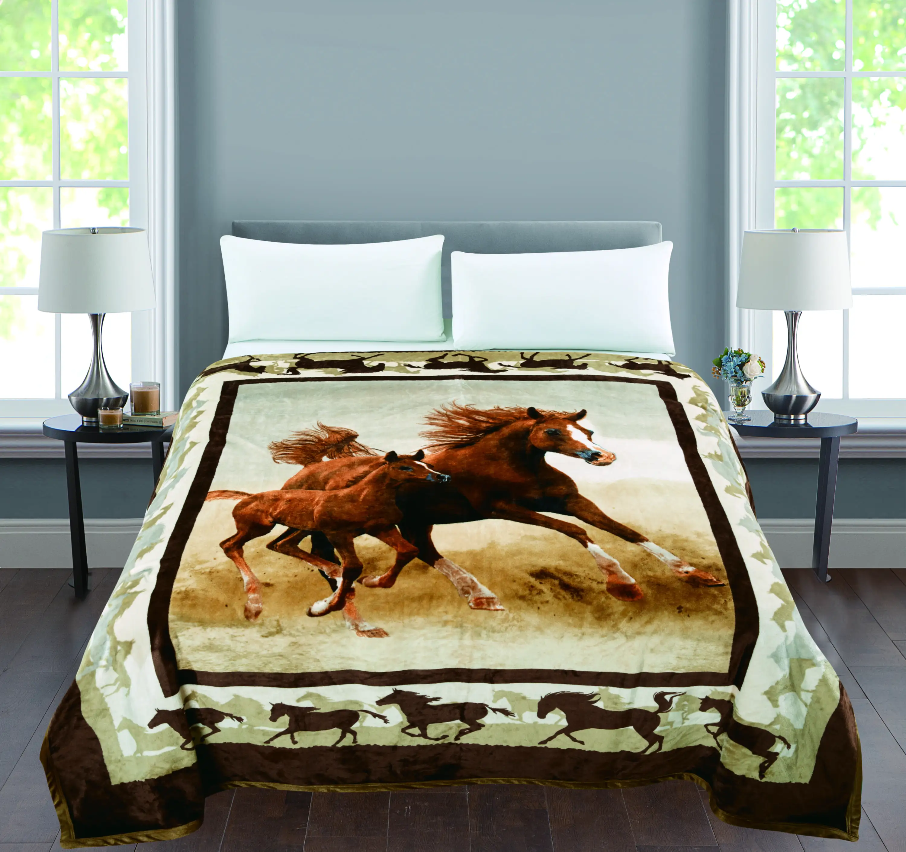 Anyu Animal Printed MOQ 1 Cheap Price Double Layer 210*230cm 400+400 GSM 100% Polyester Flannel Blanket in Stock Tiger Printed