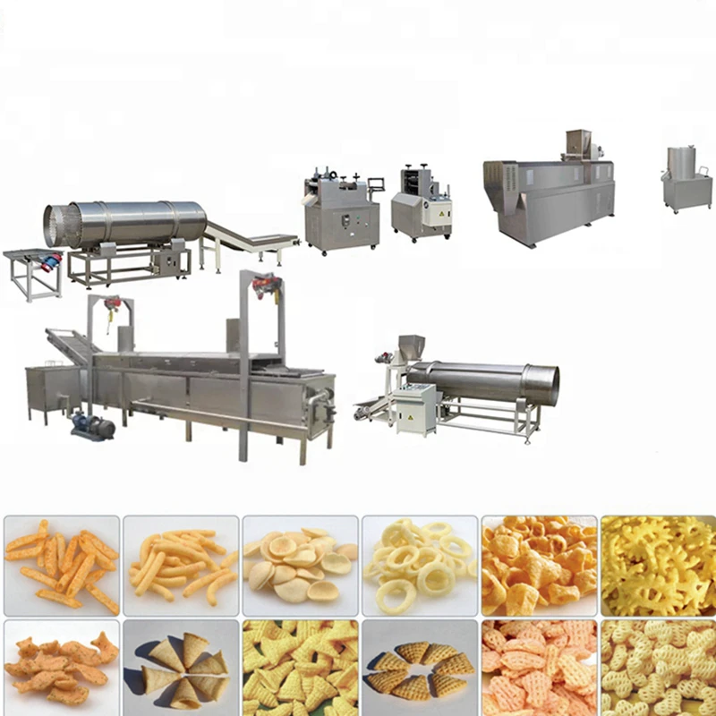 fried snack extruder fried food production line