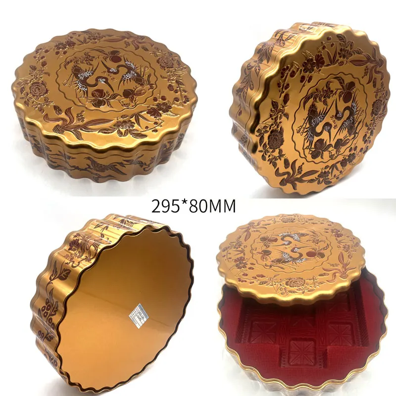 Custom Printed Full Emboss Big Irregular Shape Cookie Chocolate Food Tin Package Can Festival Gift Metal Box