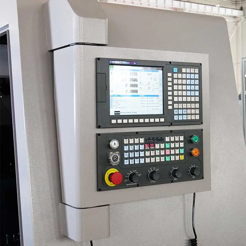 Medium duty cnc lathe TCK50A metal horizontal automatic slant bed lathe from china with 2 axes reliable motor