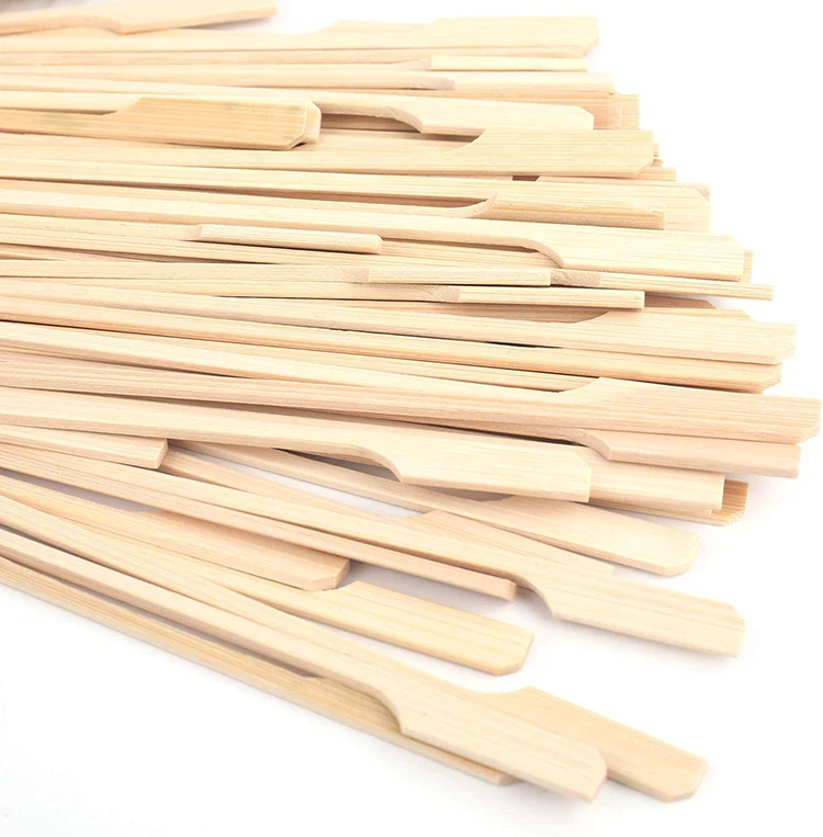 Customized Bamboo Picks Round Skewers  for BBQ Barbecue Party