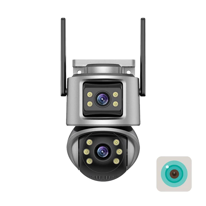 IP66 Водонепроницаемая наружная камера с двойным объективом 5x зум Обнаружение движения Поддерживает Icsee CCTV безопасность 9MP ptz купольные камеры