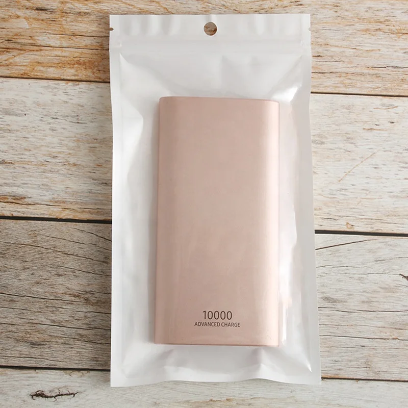 White Transparent Pearl Resealable Zip Lock Flat Mylar Plastic Packaging Zipper Bag With Hang Hole