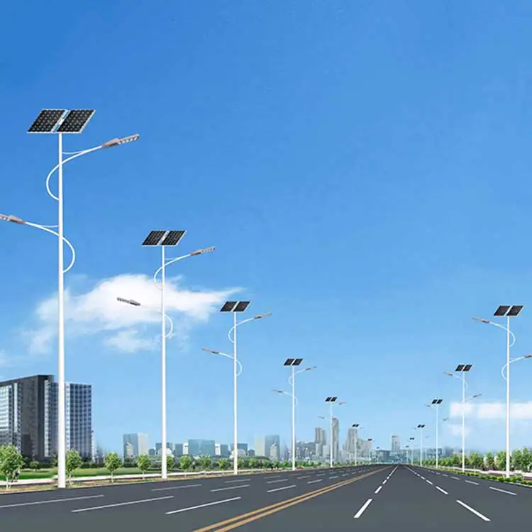 China factory supplied energy saving double arm security light motion sensor solar street light