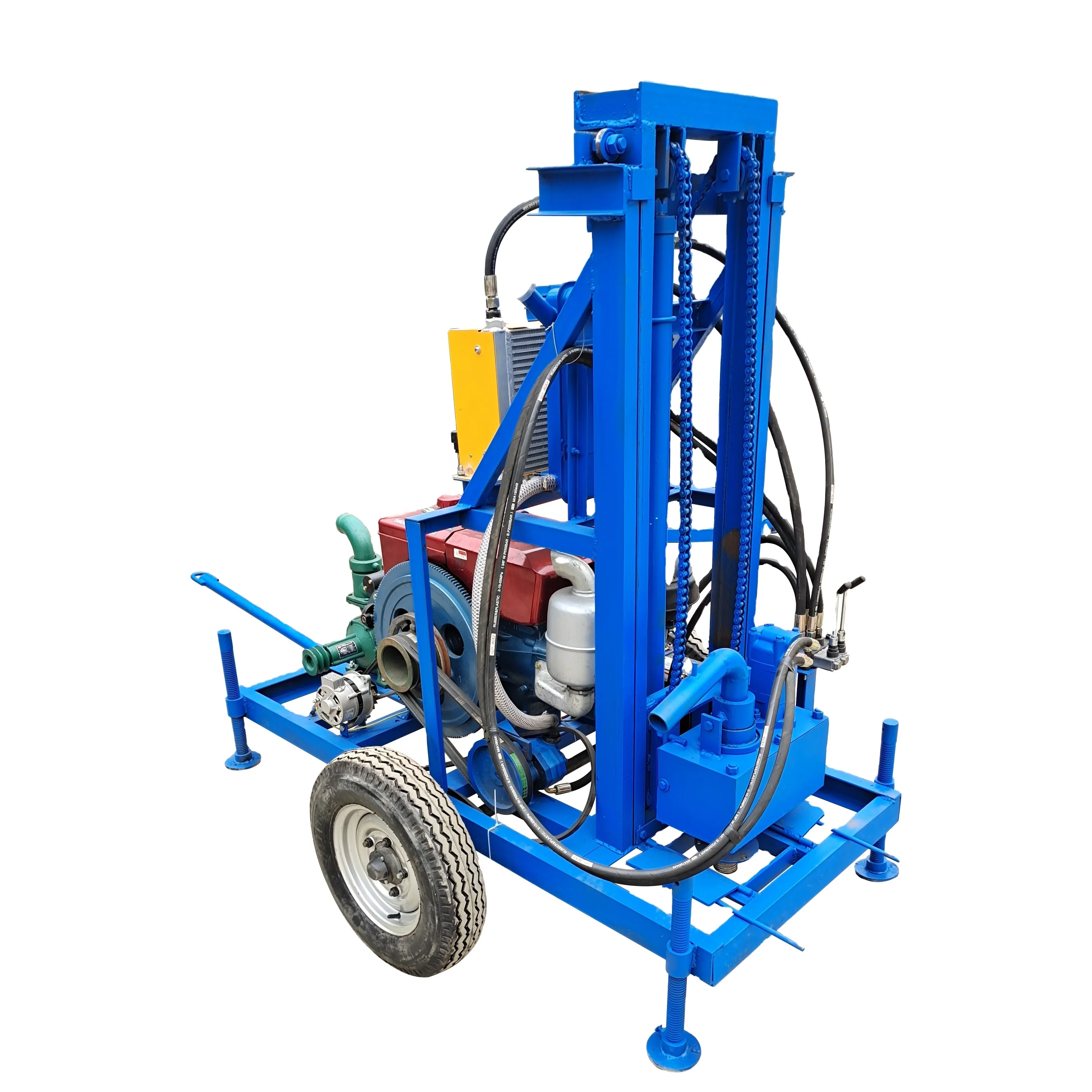 Diesel trailer type water well drilling rig rotary rig machine for drilling operations