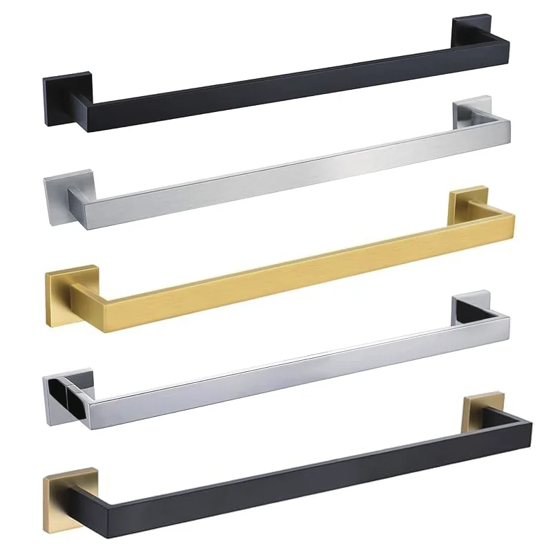 Bangqi Hotel Black and Silver Stainless Steel Towel Rack Copper Bathroom Accessories for Door Use