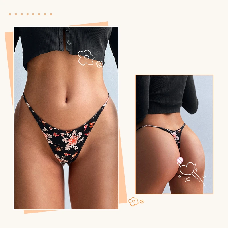 S-3xl Custom Logo Letter Print Cotton G String Thong Bikini Big Plus Size Womens Underwear Panties Private Label Thong G String
