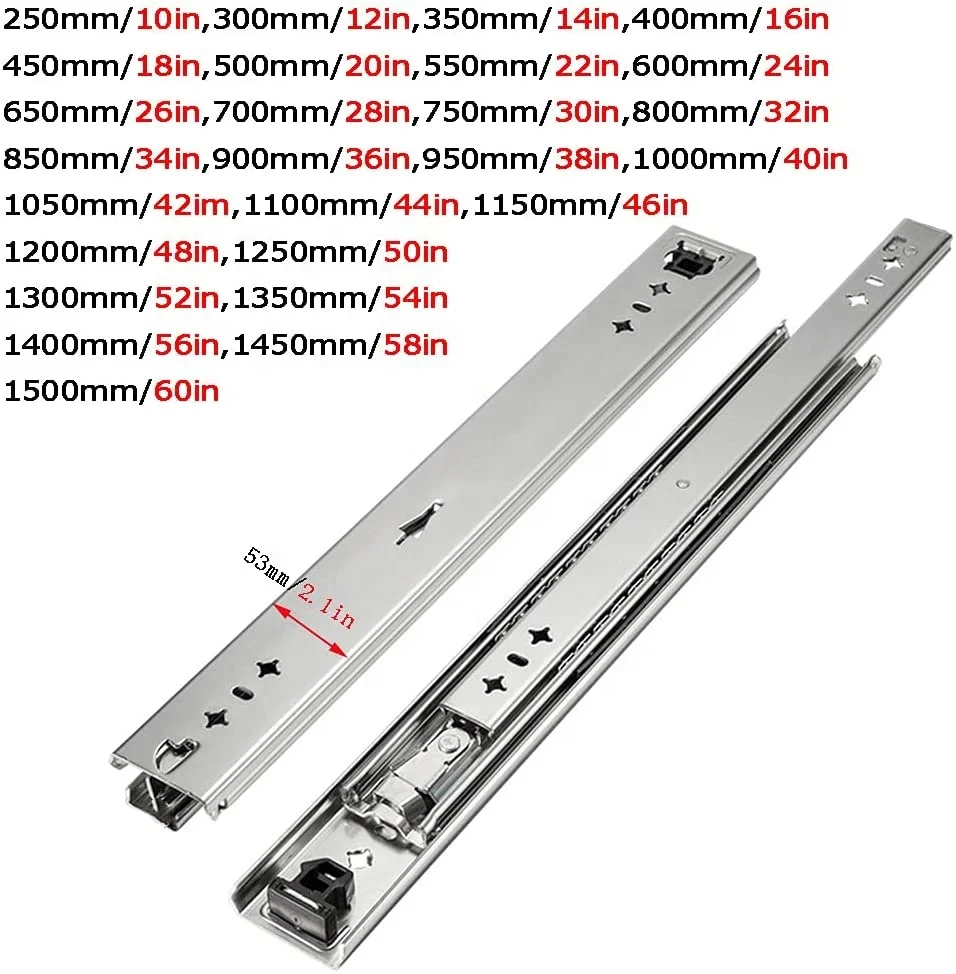 SNEIDA drawer guide heavy weight 800mm heavy duty runners 120kg capacity sliding telescopic channel for camper