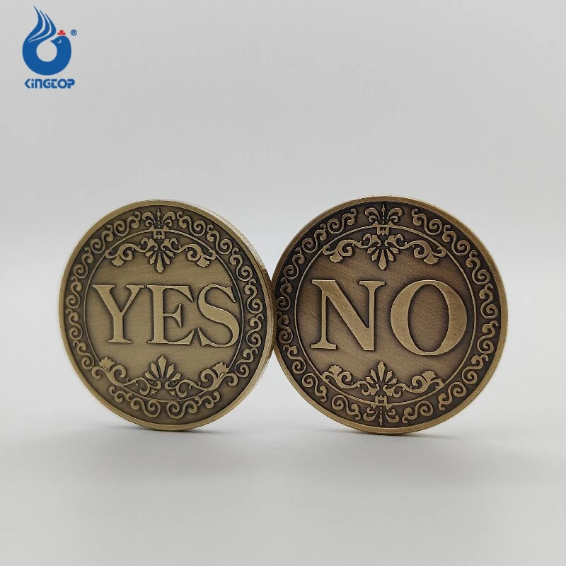 Custom Yes No Decision Challenge Coins Magic Collectible Coins Vintage Antique Bronze Wish Lucky Coins