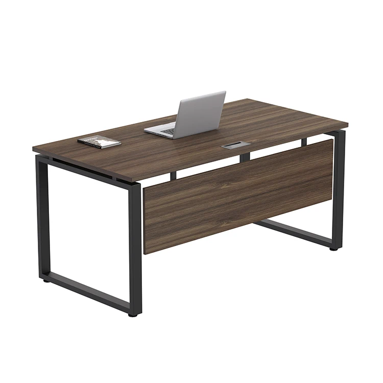 Modern Office Furniture Office Desks Furniture Legs White and Oak Office Table with Metal Iron Famous Brand Executive Desk 1 Set