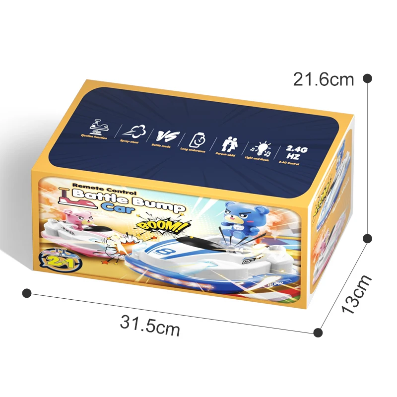 Rc battle bumper car set with music light spray 2 players racing car game family party