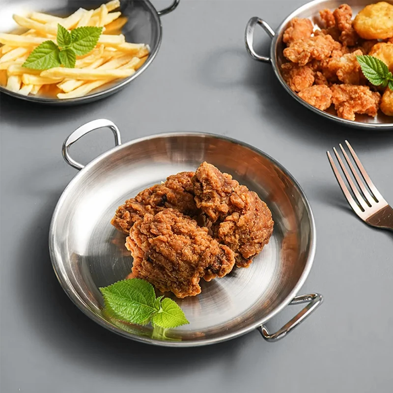 Wholesale stainless steel Serving Pan paella pan with stainless steel handle