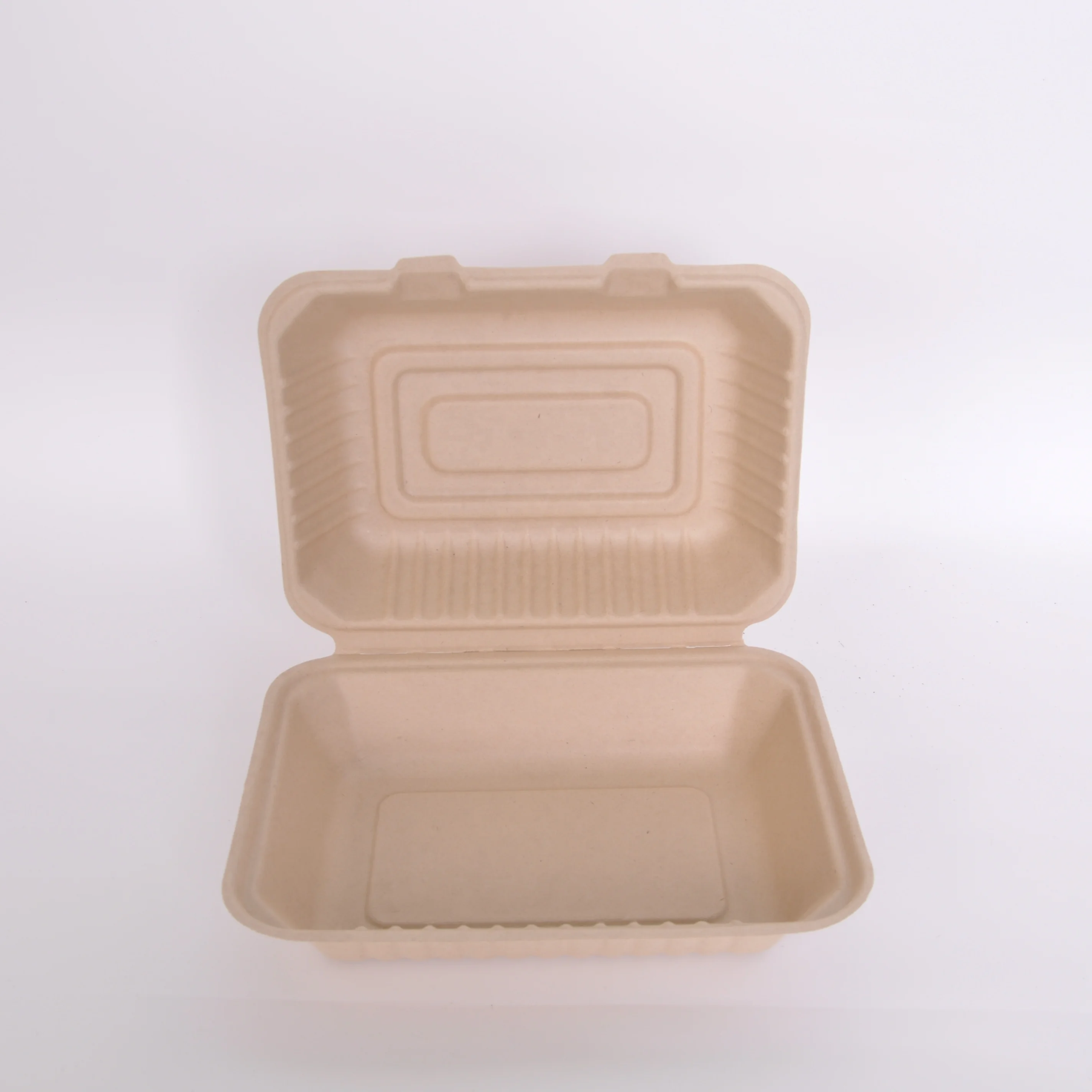 Eco-friendly fried chicken takeout sandwich box biodegradable disposable container shell lid