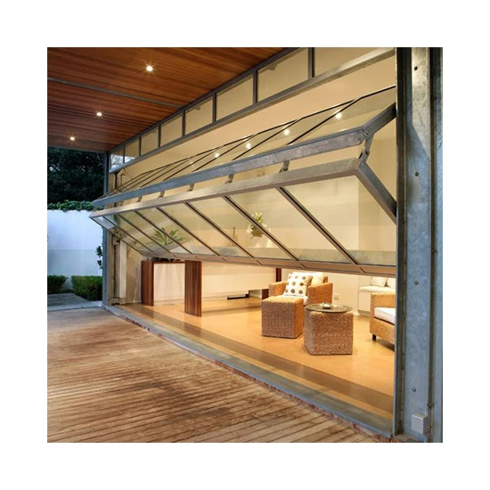 Deda aluminum the High Quality Electric Vertical glass motor garage up-folding door