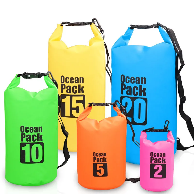 ПВХ 2L 3L 5L 10L 15L 20L 30L Пользовательский логотип/емкость Ocean Pack Водонепроницаемый сухой мешок для катания на лодках