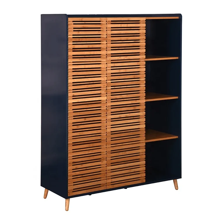 
Durable wooden bamboo display living room large storage cabinet 