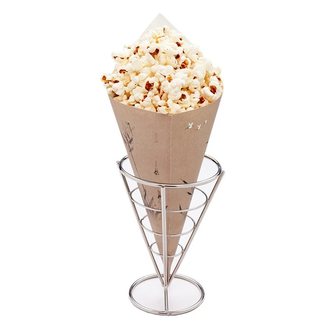 
wholesale fast food custom printing logo factory price greaseproof crepe cone packing 