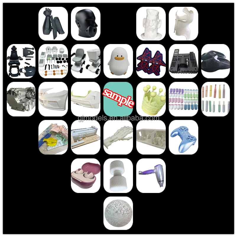 High precision SLS MJF technology custom plastic prototype manufacture stl mockup black nylon product sample 3D printing service