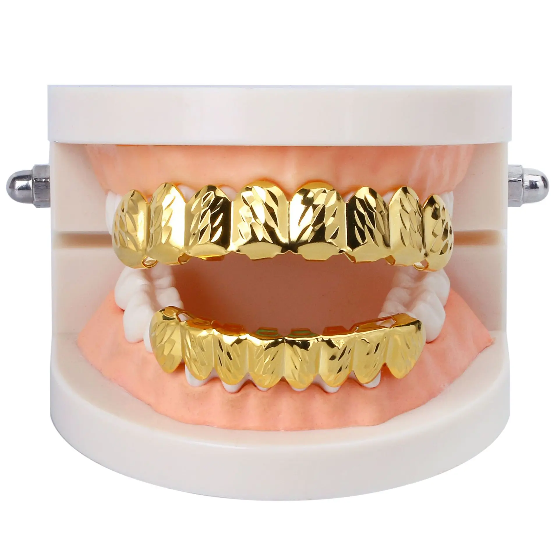 Teeth Grillz Set Gold Silver Color Teeth Grills Tooth Decoration Removable Grillz Teeth