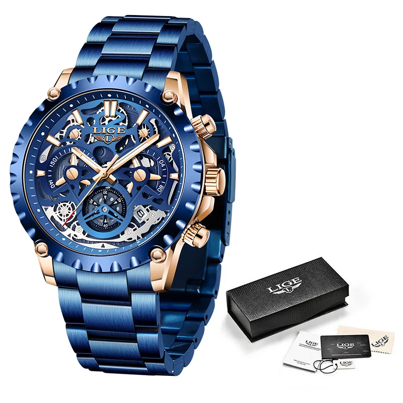 Мужские кварцевые часы из нержавеющей стали