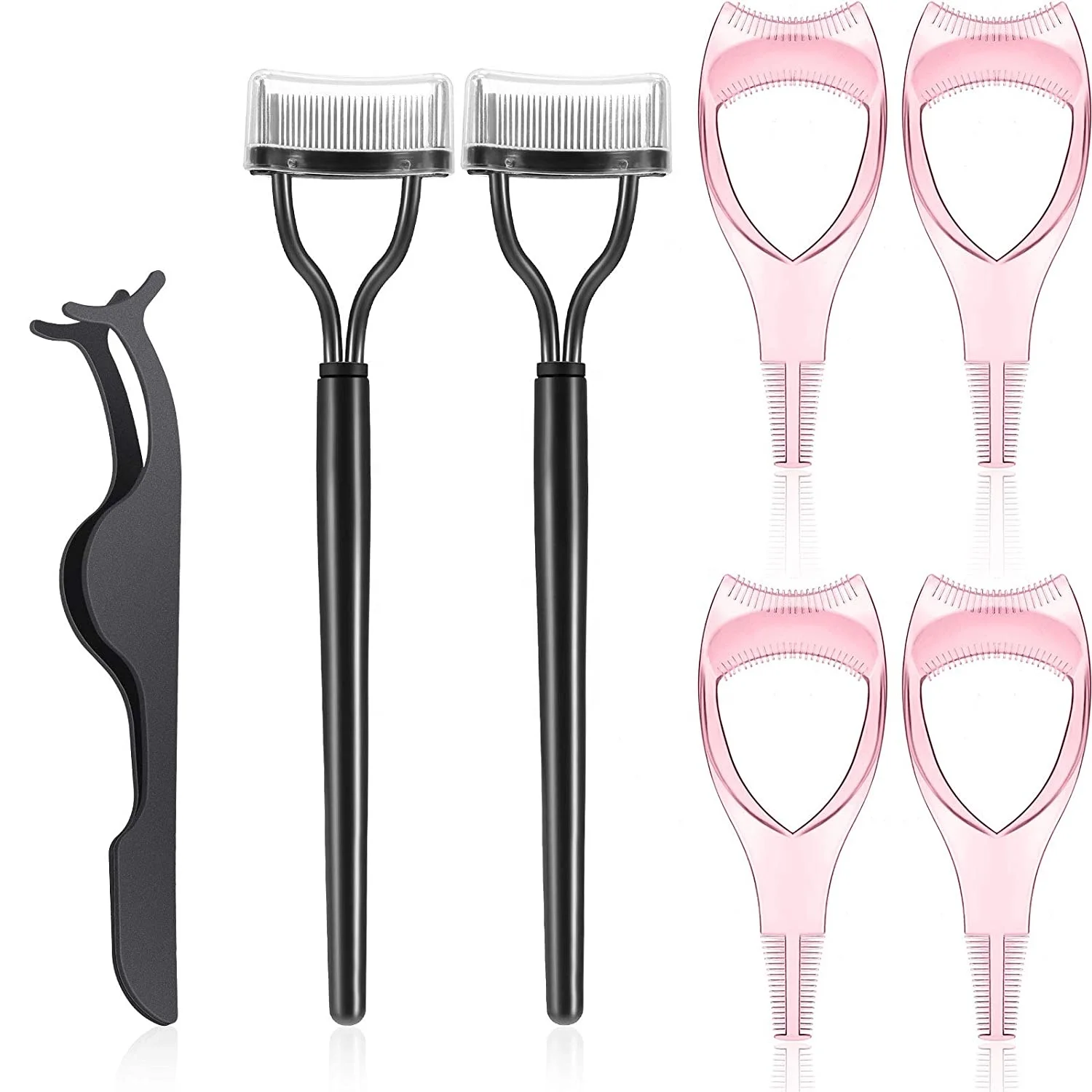 7 pcs eyelash extension Makeup Kit eye black eyelash comb curler eyelash separator