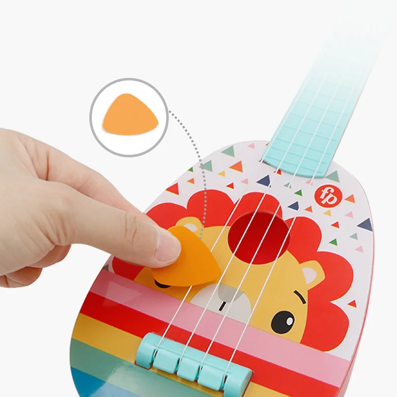 Popular Children Guitar Toy Musical Instrument Cartoon Painted Small Guitar Toy for Kids