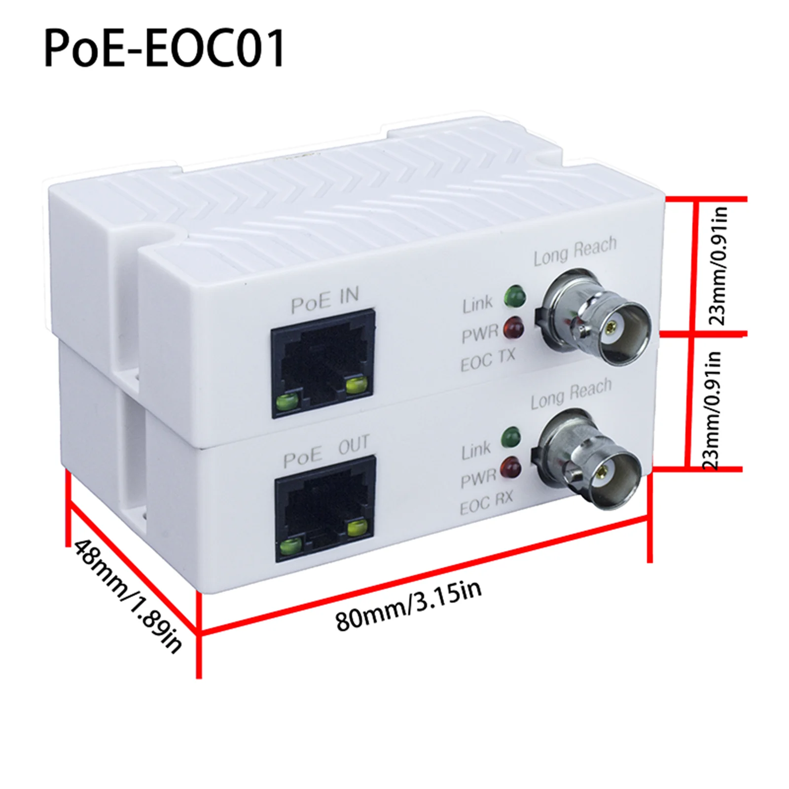 Ethernet Converter Over Coaxial Cable Converter Single Channel Passive Power Transmitter for CCTV IP Cameras Security Systems