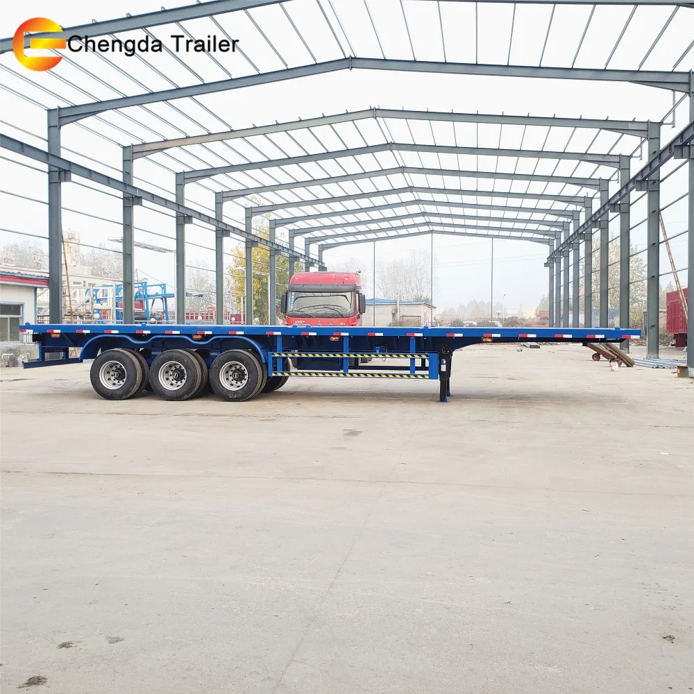 China Manufacturer 3 Axle 40Ft 50 Ton Container Flatbed Trailer