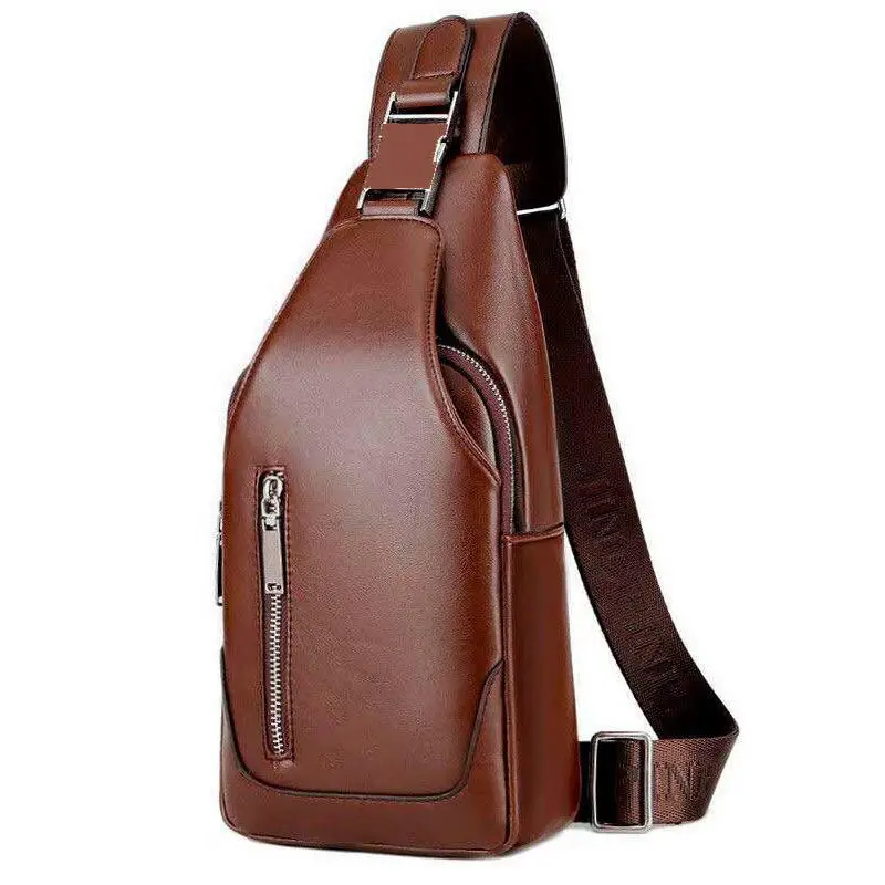 New Arrival Sacoche Homme Pu Leather Men Messager Bag Sling Shoulder Bags Outdoor Chest Bag For Men