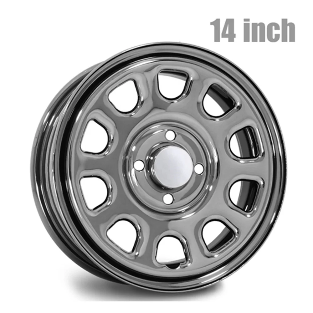 HIACE для домашнего использования Daytona 14-дюймовые колеса 14 x 5.0J + 42 4H PCD100 CB68 черный хромированный комплект из 4 предметов с черным покрытием