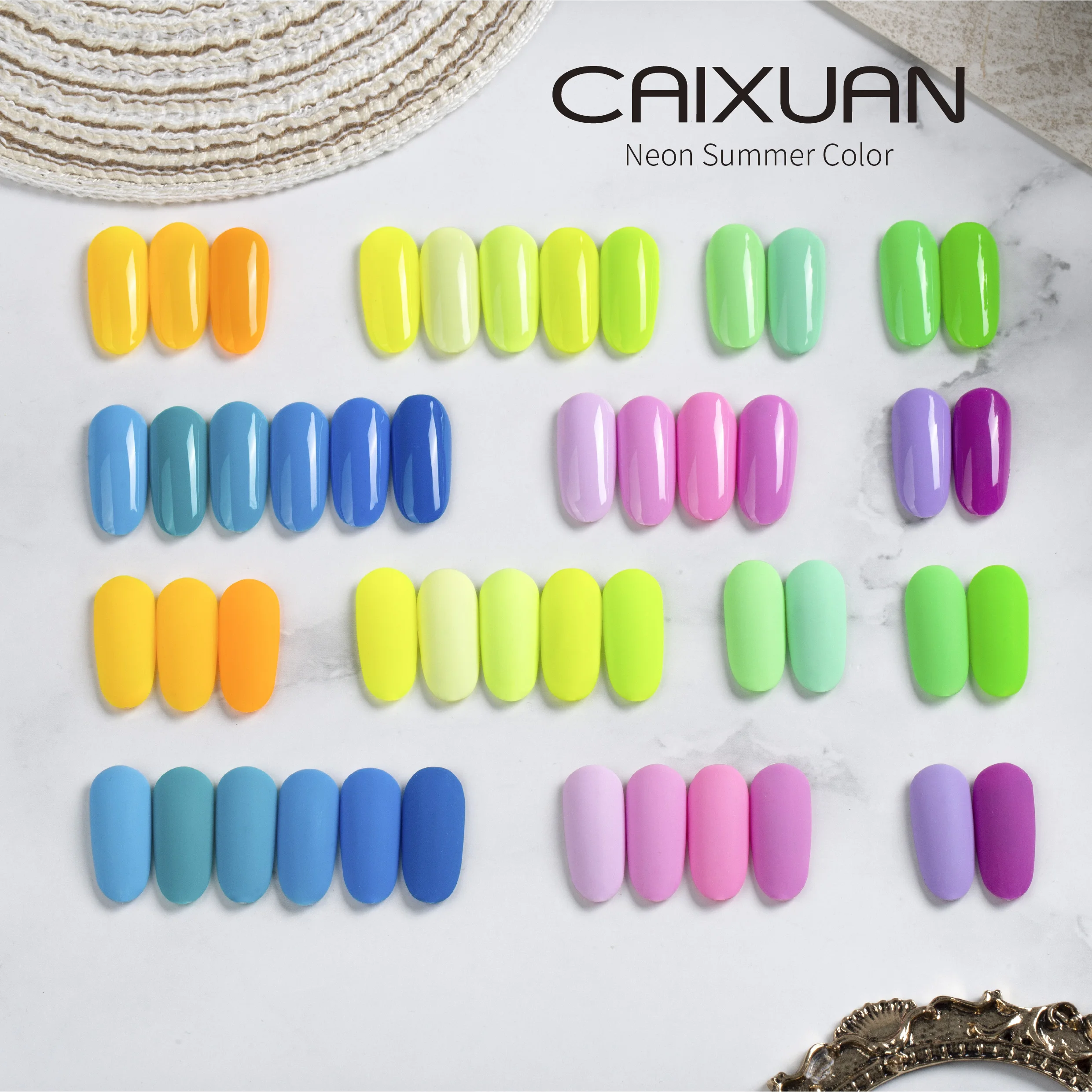 Caixuan OEM/ODM  Private custom Label Free Design For Soak Off UV Led Neon  Gel Nail Polish