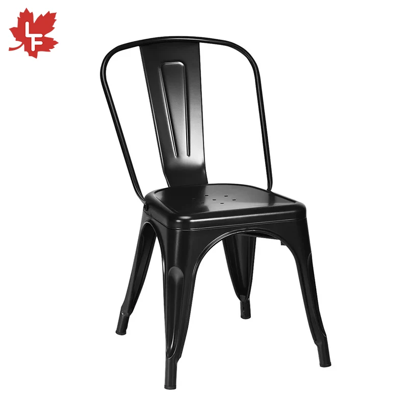 Factory Cheap Outdoor Indoor Cafe Restaurant Metal Chairs Industrial Vintage Style Stackable Antique Dining Black Tolix Chairs