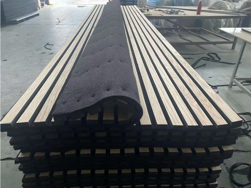 West Union soundproof wall panels MDF akupanel wood slatted wall acoustic felt panels for interior decoration Wall And Ceiling