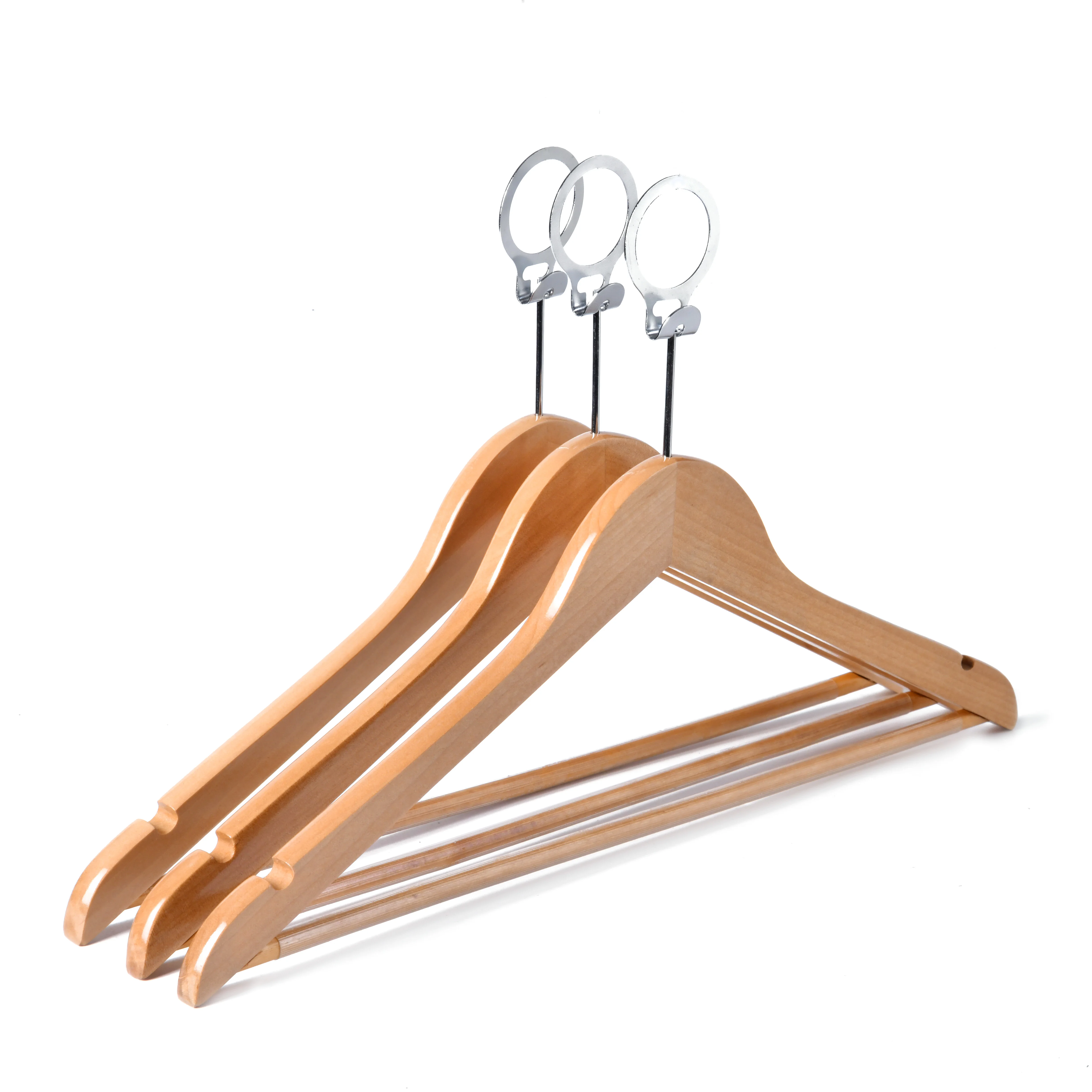 High quality wooden coat suit  hangers clothes for hotel anti theft