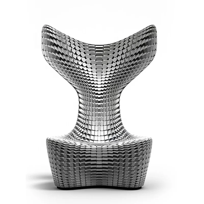 Modern art design whale mermaid tail lounge chair, hotel lobby, creative high back chair
