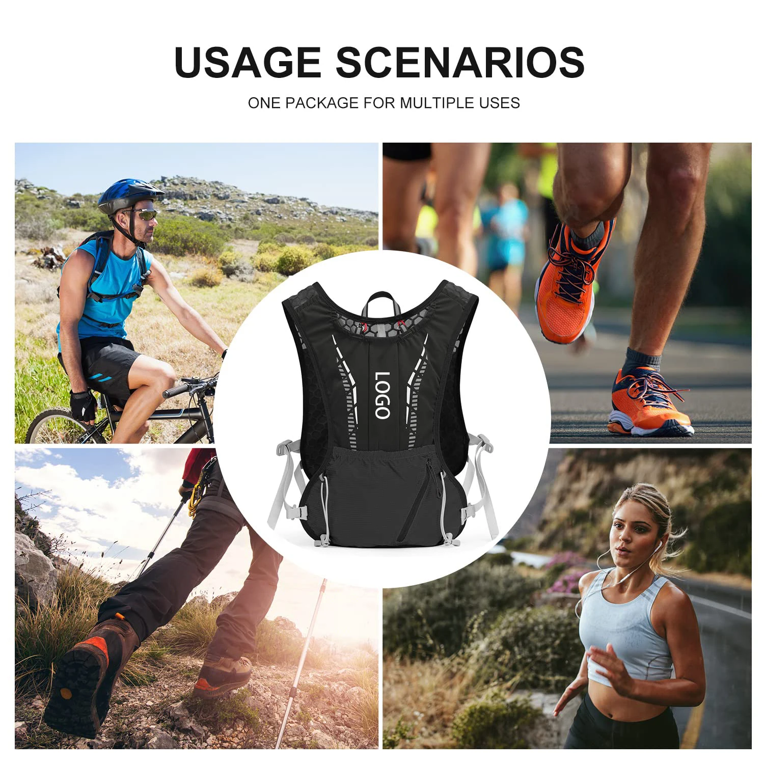 Sports Hydration Vest Backpack Lightweight Men and Women Running Vest Bag Bladder Bag Hiking Trail Running Bike Marathon