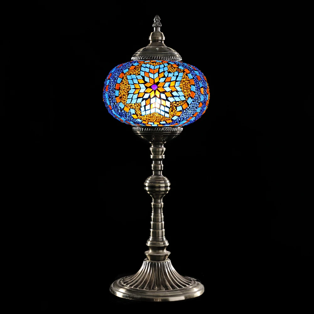 Marrakech Handicraft Art Tiffany Stained Glass Romantic Turkish GLass Mosaic Moroccan Table Lamp
