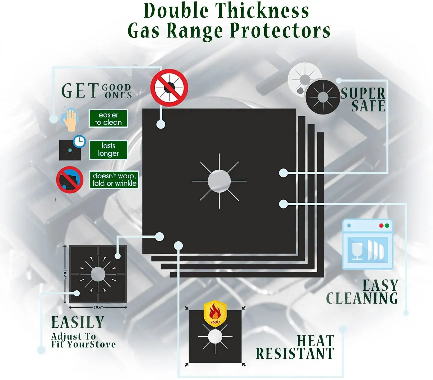 
High temperature resist easy clean reusable stovetop protector induction cooker protect liner 