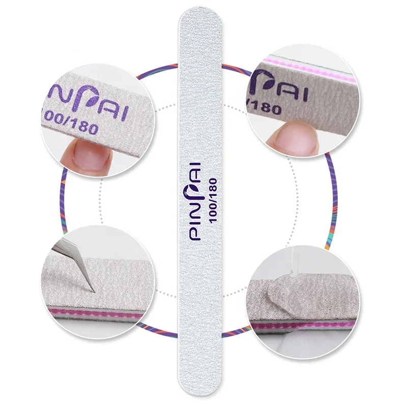 100/180 Custom Logo Printed Emery Board Nail Files 5 Design Double-Sided Nail File