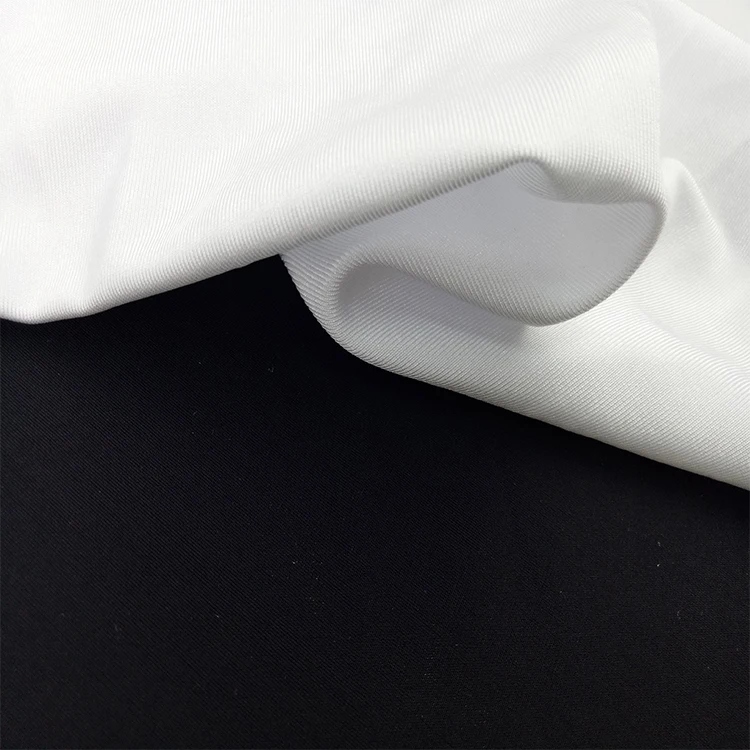 
Guaranteed Quality White Lycra Twill Ribbed Spandex Polyester Elastane Fabric 