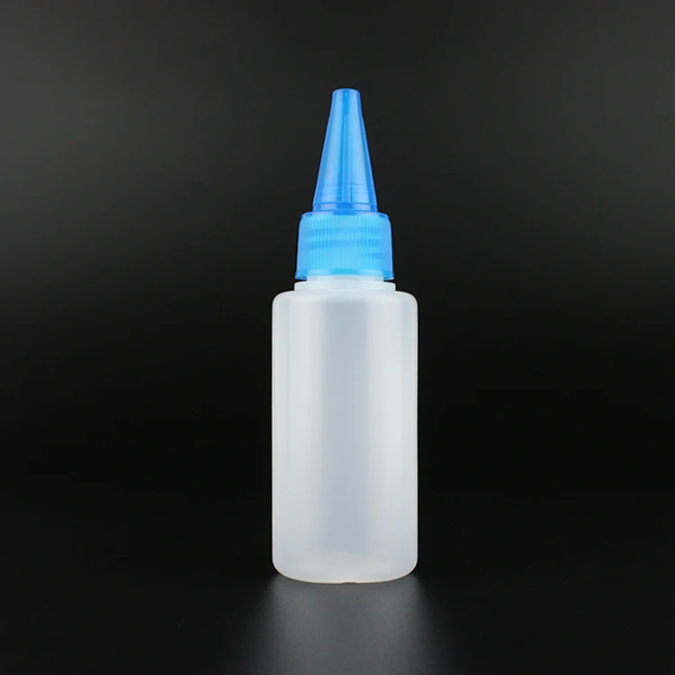 HDPE Mini 40ml Transparent Squeeze Applicator Glue Bottle with Twist Cap Plastic Bottles For Paint